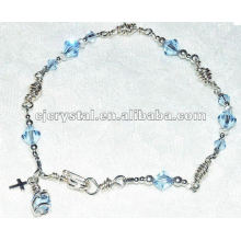 Aquamarine Glass Bicone Beads Bracelet